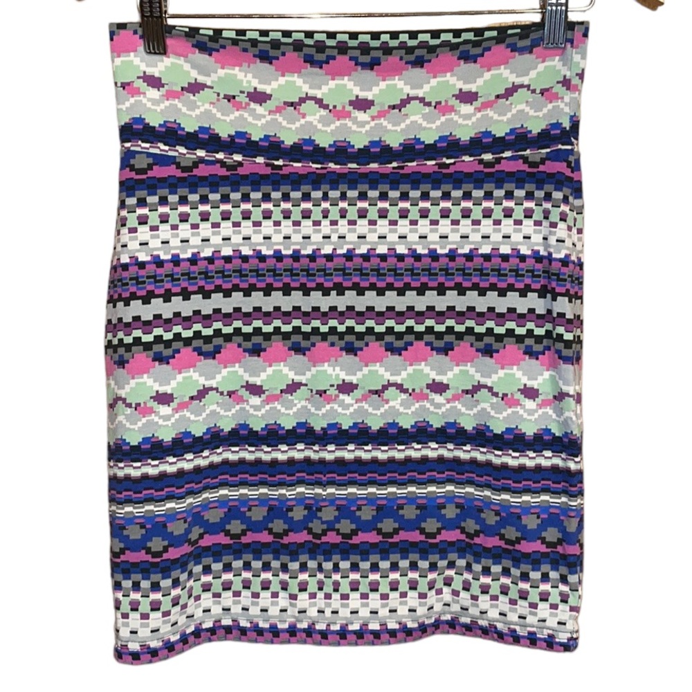 •FOREVER 21•MULTI-COLOR BOHO BODYCON PENCIL SKIRT SIZE MEDIUM EUC